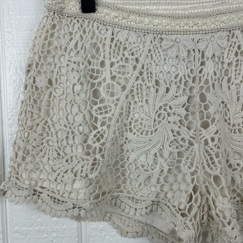 Mossimo Women Crotchet Short Boho Breach Hippie Resort Swim Festival Cream Small - Picture 2 of 6